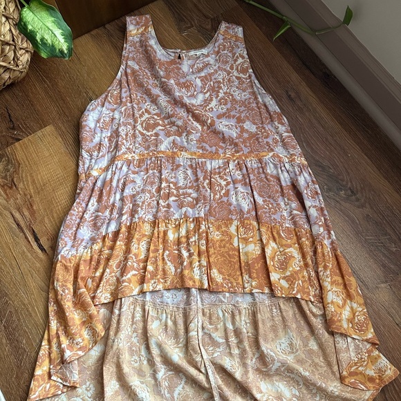 Maurices Rust and Cream Floral Tank Top - Picture 2 of 8